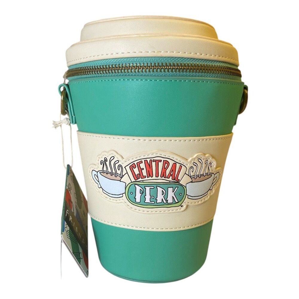LOUNGEFLY  Friends Central Perk To-Go Coffee Cup Scented Crossbody Bag NEw - Picture 5 of 11